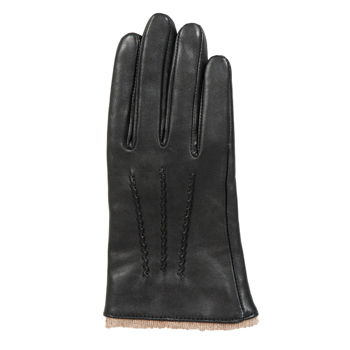 Hand Gewand by Weikert JESS - Elegante handschoenen van geitennappa-leer met warme kasjmierwolvulling; Markant uiterlijk; Elegante en warme dameshandschoenen van zacht leer en kasjmiervulling, zwart